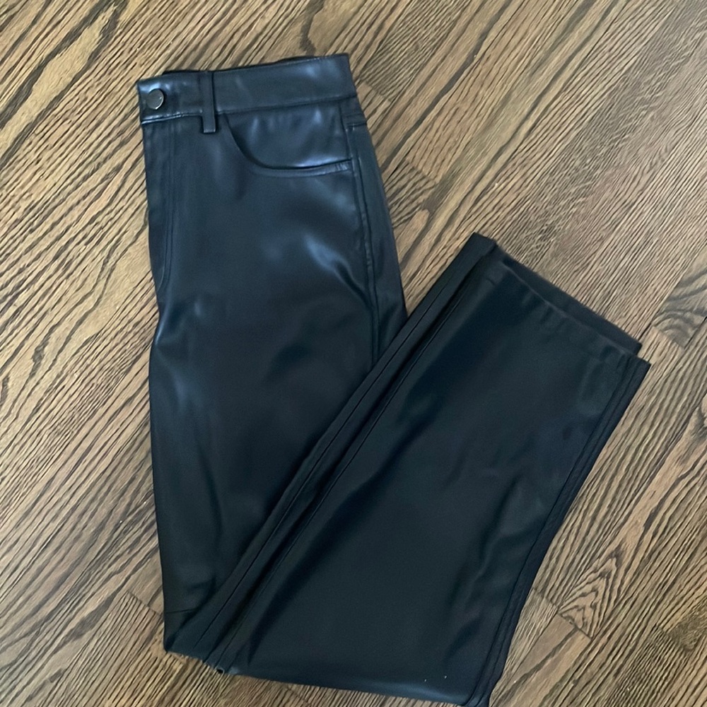Mango Women’s Leather Straight Leg Pants Size 2